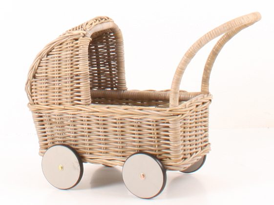 Wens Vertrek naar Trekker Happy Baby Rotan Poppenwagen online kopen - Baby Plus - Babywinkel