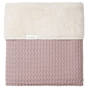 Koeka Wiegdeken Wafel/Teddy Oslo - 75x100 cm. - Mauve/Pebble