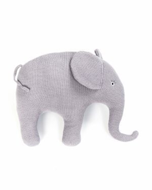 SmallStuff Gebreid Kussen Olifant - 36x41 cm. - Blue Rose