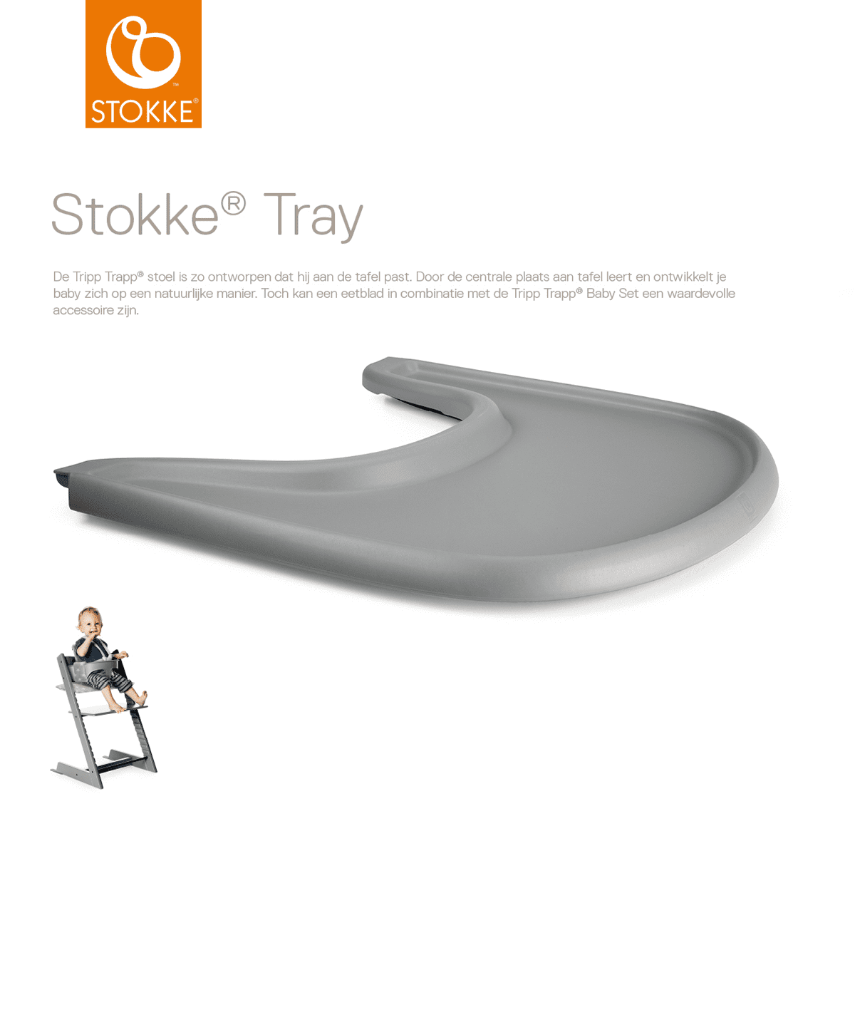 Stokke® Tray Storm Grey Voor De Tripp Trapp Kinderstoel