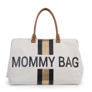 ChildHome Mommy Bag Groot Canvas - Stripes Black/Gold