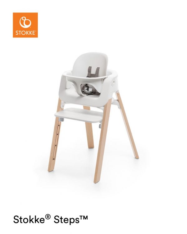 Stokke® Steps™ Stoel Compleet - Beech Wood - White Seat/Natural Legs