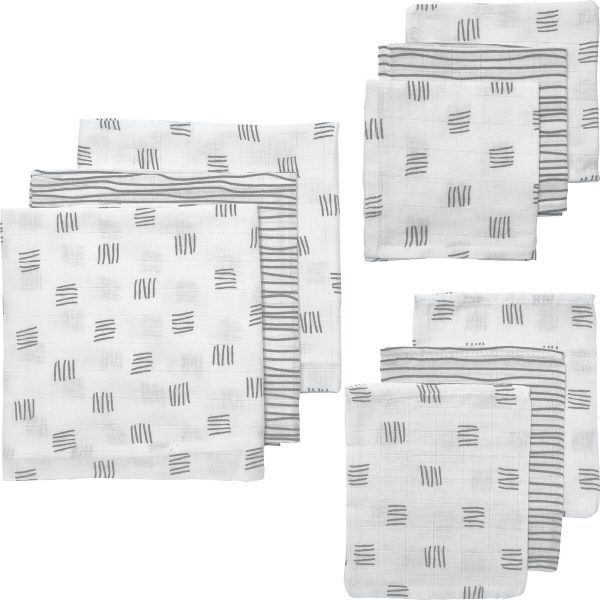 Meyco Hydrofiel Starterset Block Stripe 9-pack - Grijs