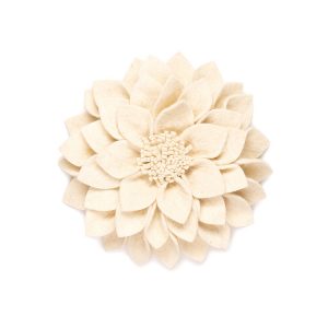 KidsDepot Kuba Vilten Decoratie Bloem - Creme-Wit