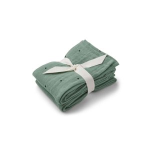 Liewood Lewis Hydrofiele Doek 2-Pack - 70x70 cm. - Classic Dot Peppermint
