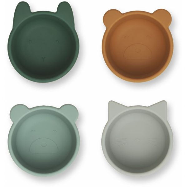 Liewood Malene Siliconen Kommen 4-Pack - Green Multi Mix
