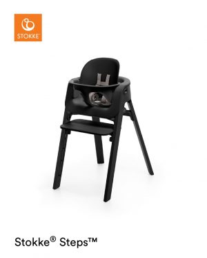 Stokke® Steps™ Stoel Compleet - Beech Wood - Black Seat/Black Legs