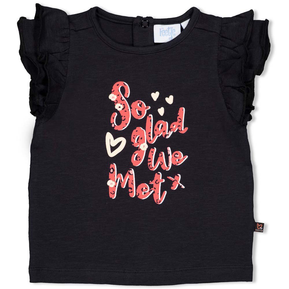 Feetje Zomer T-Shirt So Glad - Leopard Love - Anthracite, Maat: 80