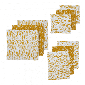 Meyco Hydrofiel Starterset 9-Pack - 70x70 cm. - Cheetah Honey Gold