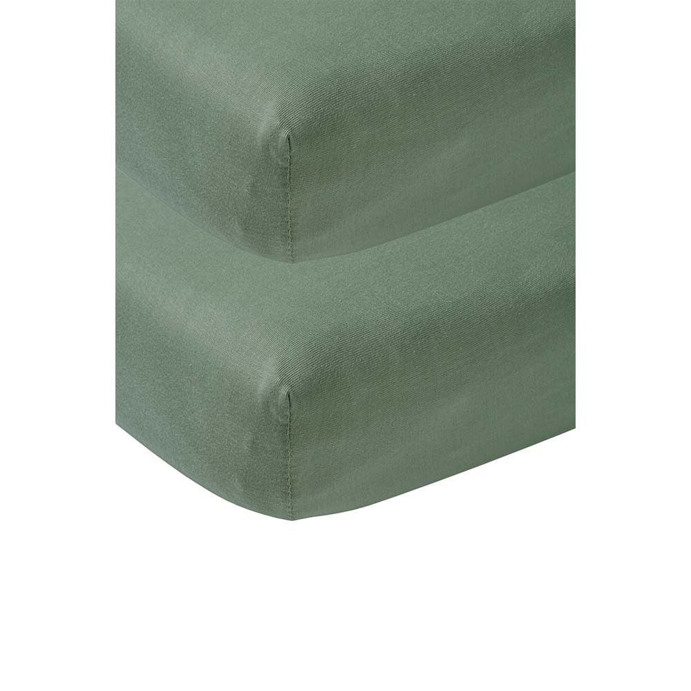 Meyco jersey hoeslaken co-sleeper - 2-pack - 50x90 cm - forest green