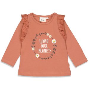 Feetje Longsleeve Ruches - Have A Nice Daisy - Brique - 68
