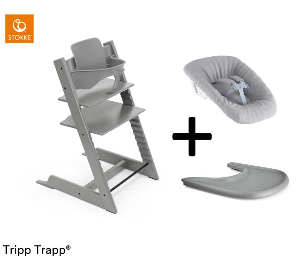 Stokke® Tripp Trapp® Compleet + Newborn Set™ + Tray - Storm Grey
