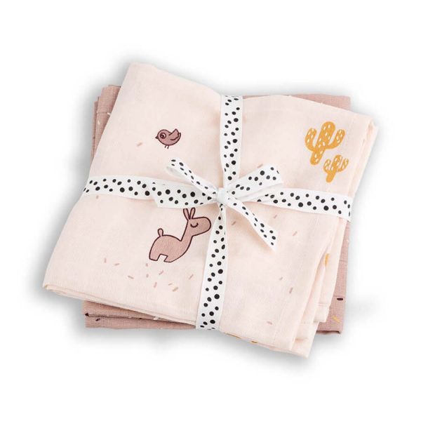 Done by Deer Swaddle 2-Pack Lalee - 120x120 cm. - Powder
