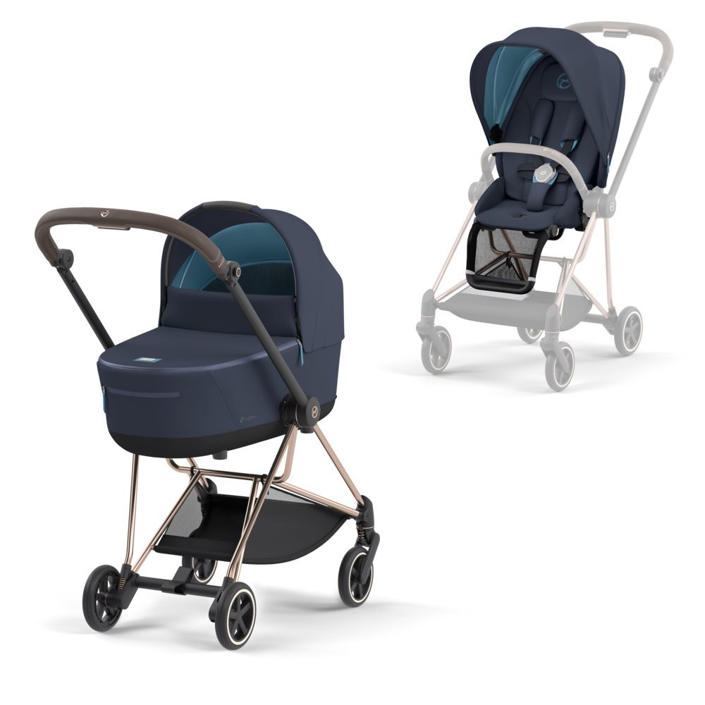 Cybex Mios 4 Kinderwagen Compleet - Rosegold Frame - Nautical Blue