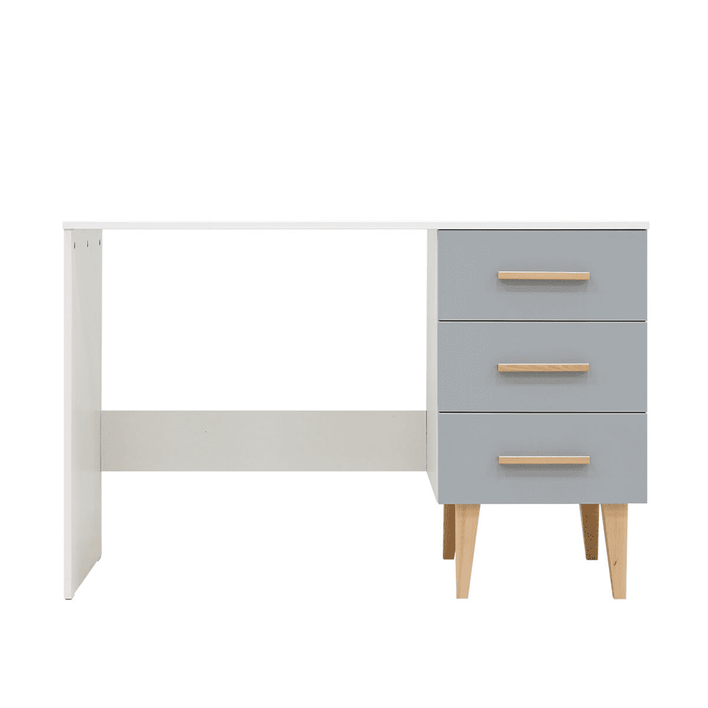 Bopita Emma bureau met 3 laden - Wit/Grijs