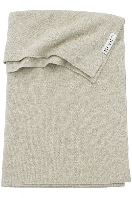 Meyco Knit Basic ledikant deken - sand melange - 100x150cm