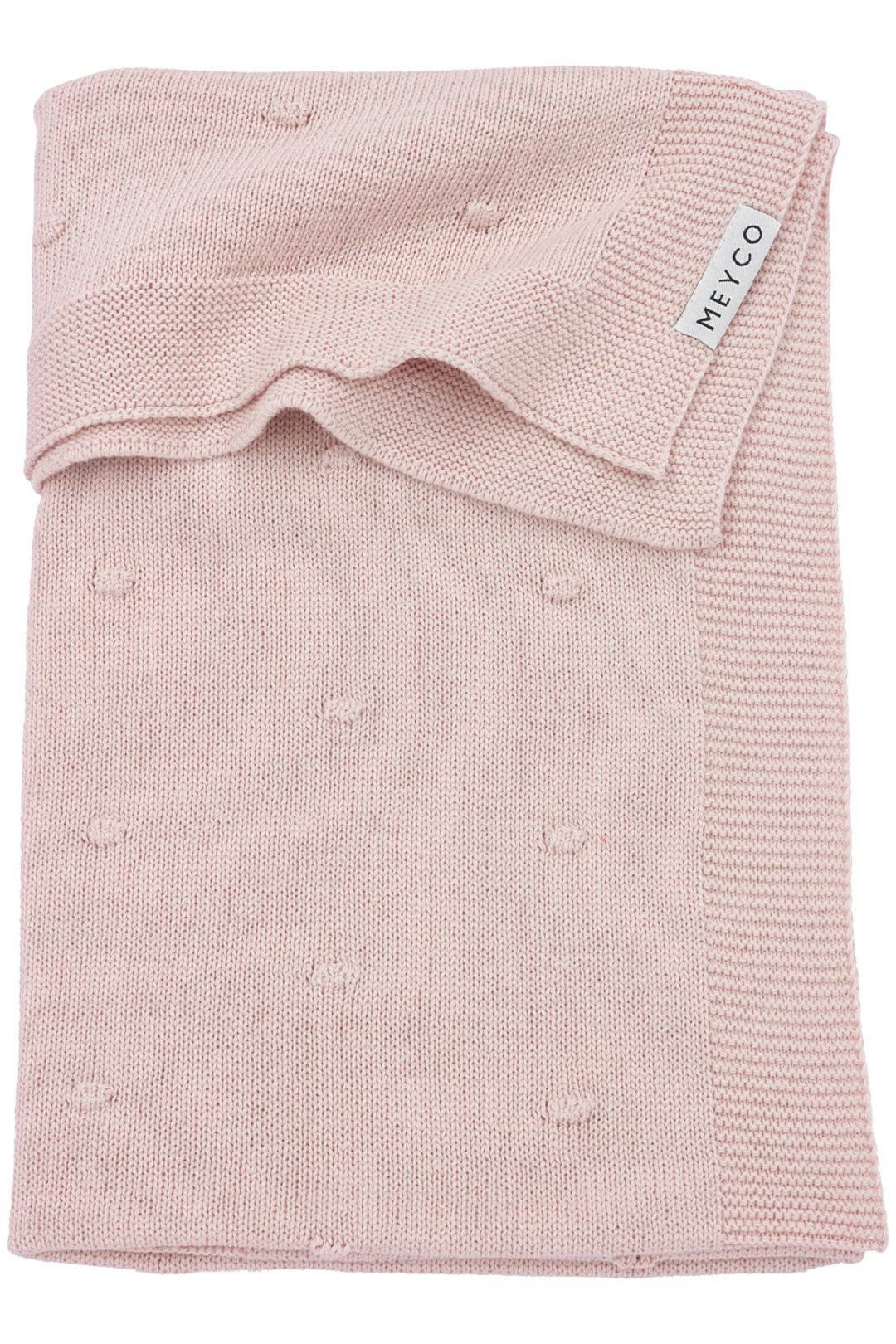Meyco Mini Knots ledikant deken - soft pink - 100x150cm