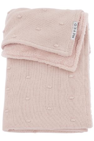Meyco Ledikantdeken Teddy Mini Knots – 100×150 cm. - Soft Pink