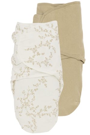 Meyco Swaddle Inbakerdoek 2-Pack - 4-6 mnd - Branches/Uni Sand