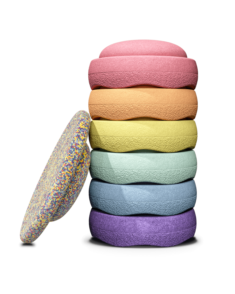 Stapelstenen - Rainbow met Balance Board Pastel -7-delig