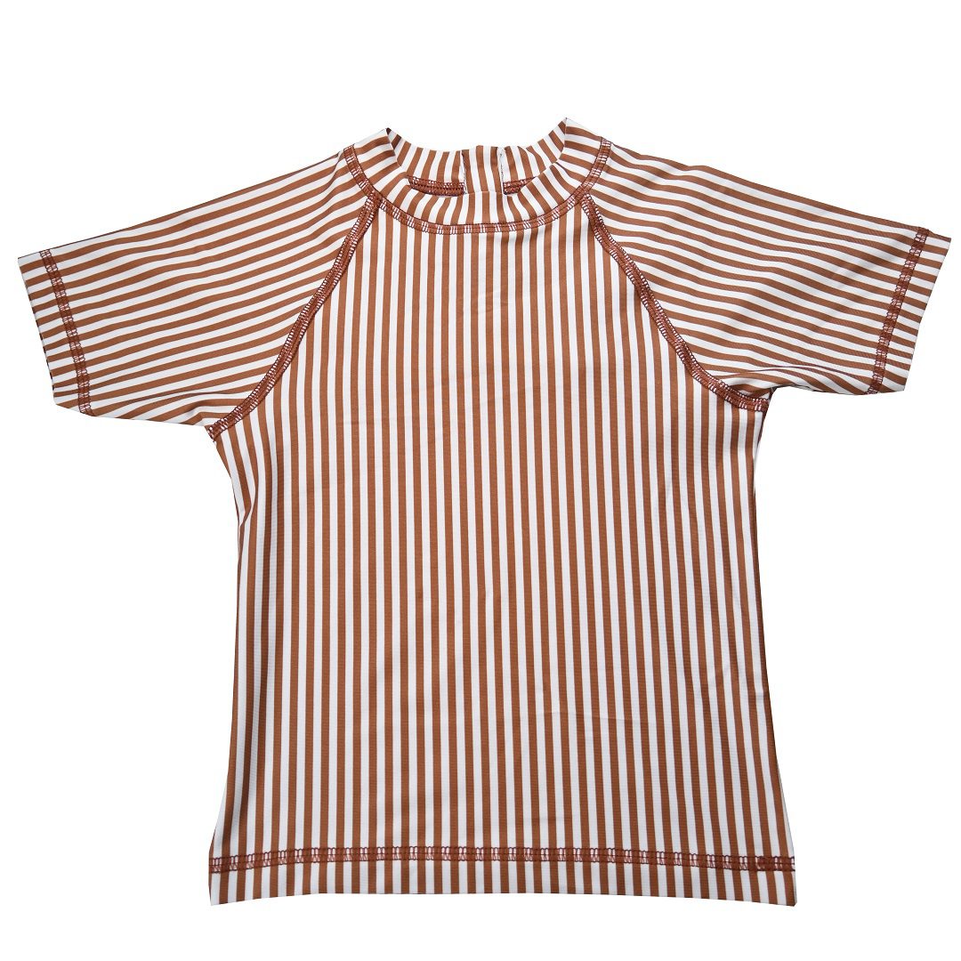 Slipstop T-Shirt - 6-9 mnd - Cognac Stripe