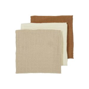 Meyco Hydrofiele Luiers Pre-Washed 3-Pack - 70x70 cm. - Uni Offwhite/Sand/Toffee