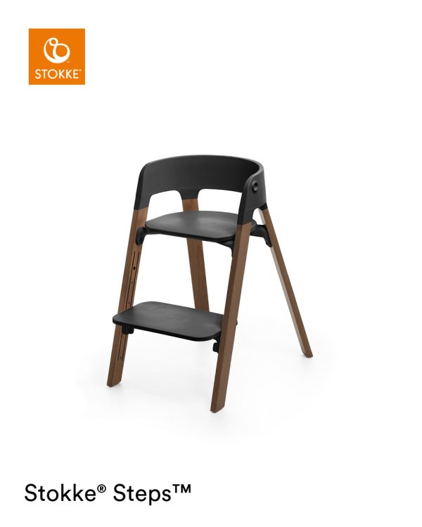 Stokke® Steps™ Stoel - Beech Wood - Black Seat/Golden Brown Legs