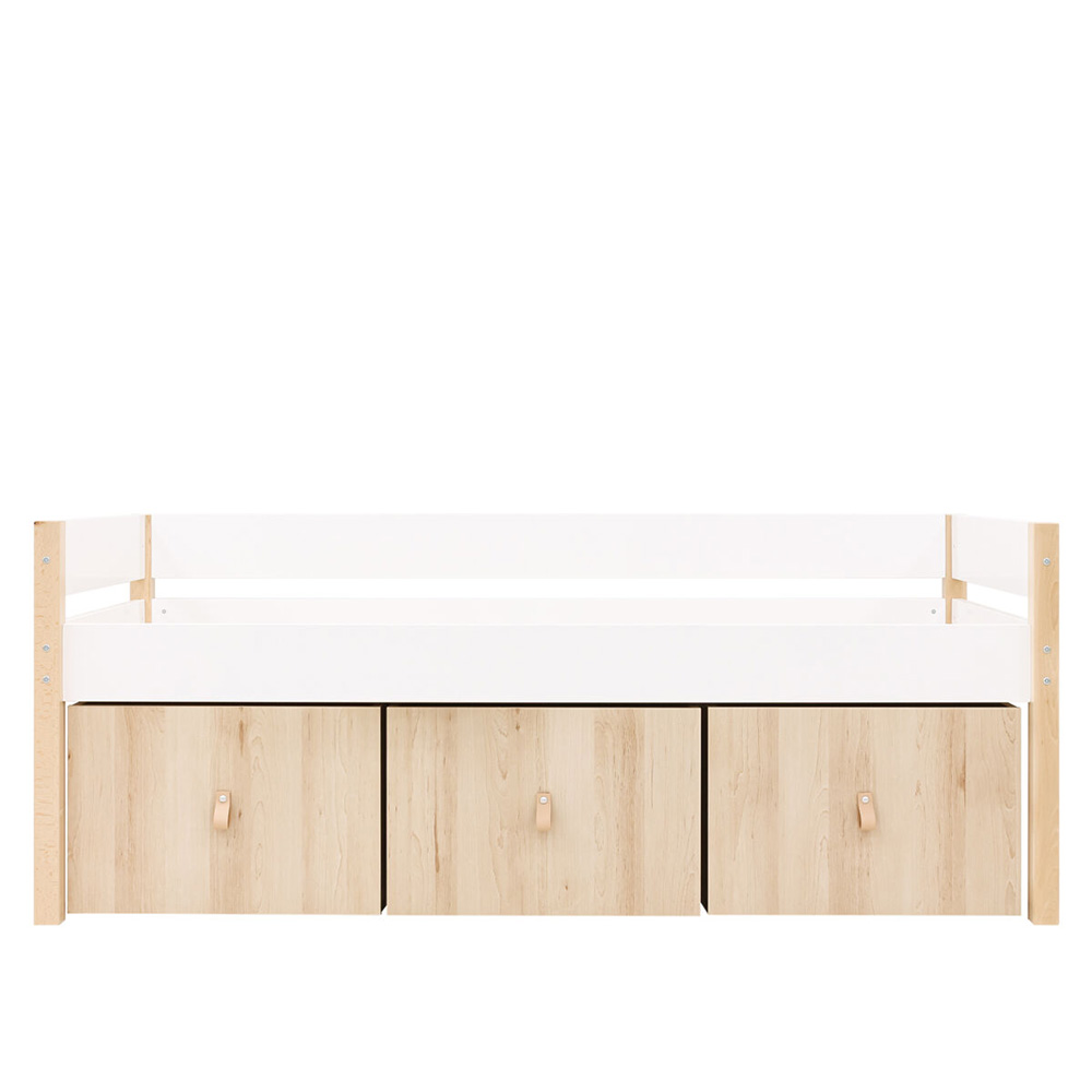 Bopita Compactbed Lucas Met Opbergbakken - 90x200 cm. - White/Natural