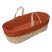 The Little Green Sheep Natural Quilted Moses Basket & Mattress Terracotta Rice