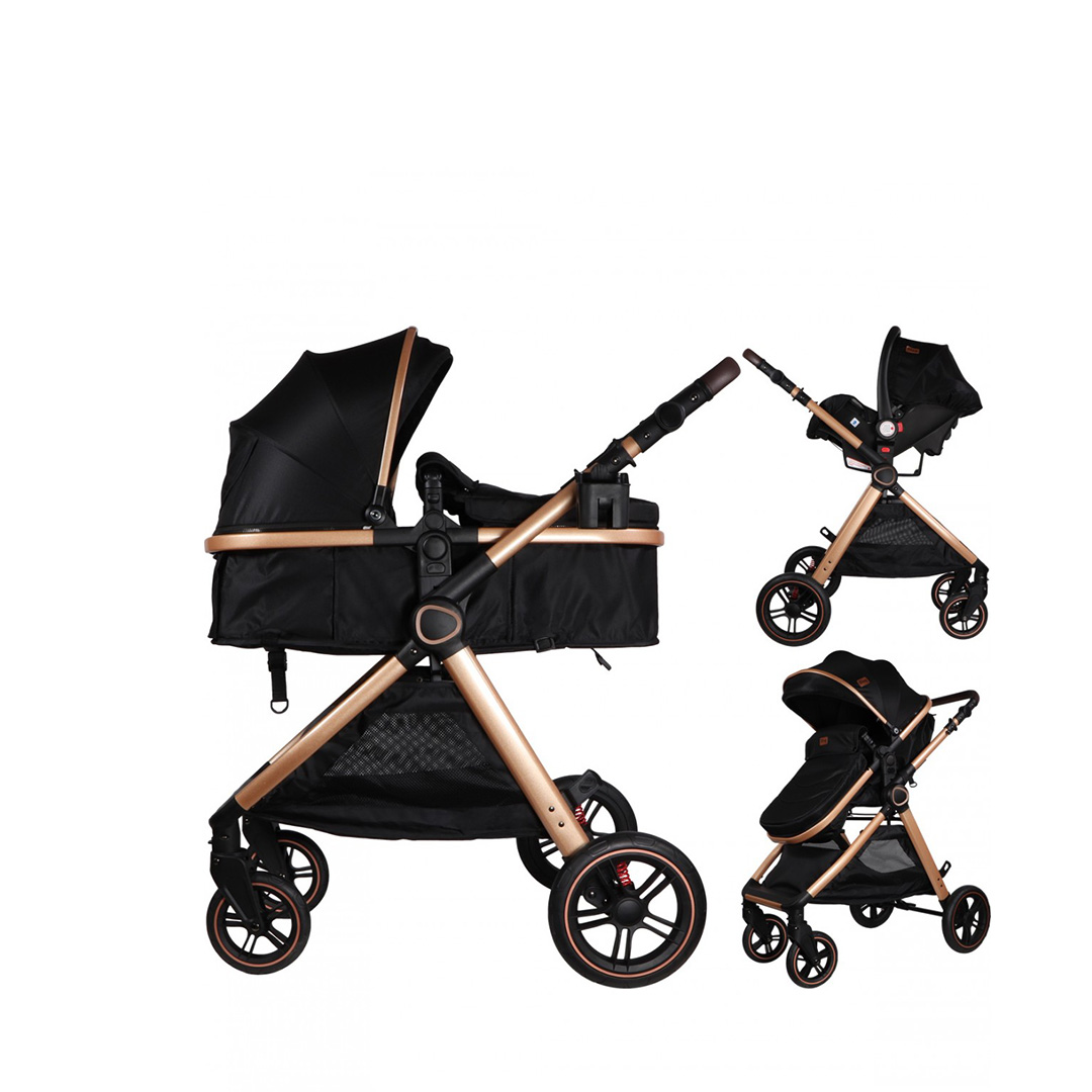 Ding Liam Black/Rose 3-in-1 Combi Kinderwagen Incl. Autostoel DI-381712