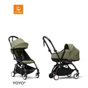 Stokke YOYO3 Complete met Newborn Shell - Black Frame - Olive