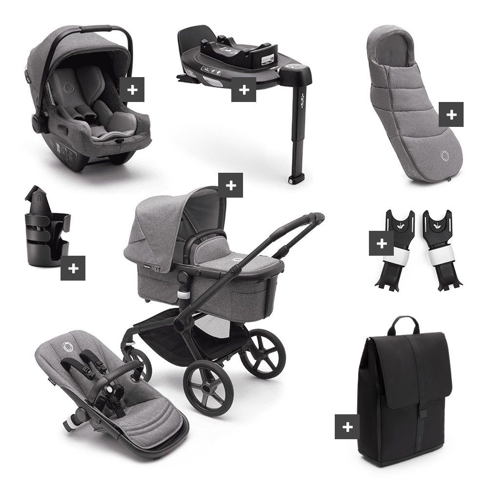 Bugaboo Fox5– Complete Kinderwagen Bundel - Black/Grey Melange