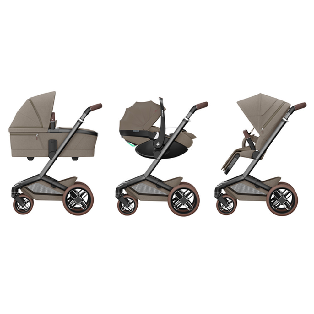 Maxi-Cosi Fame Kinderwagen - Twillic Truffle (Dark Frame + Brown Leather)